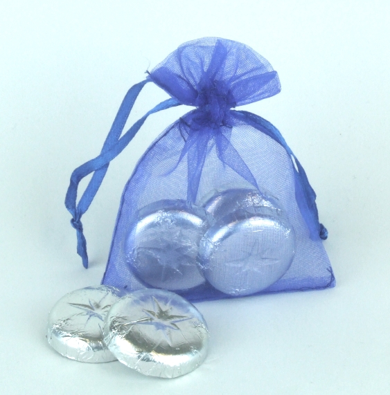 Small Organza Bag With 3 Swiss Chocolate Rounds Optional