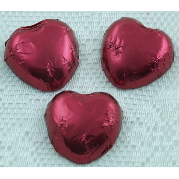 500g Bag Approx 100 BURGUNDY Chocolate Foiled Hearts Luxury Wedding Favours