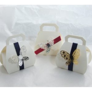 3 butterfly handbag favour box 560