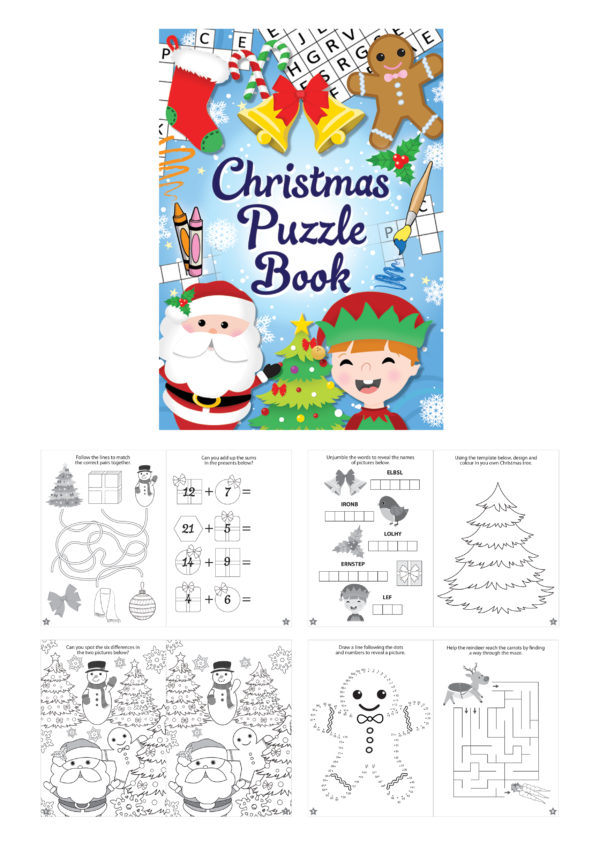 Christmas Mini Fun Puzzle Book Kids Party Activity Stocking Fillers Party Bags