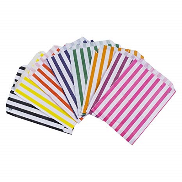 CANDY STRIPE PAPER BAGS SWEET FLAVOR BUFFET GIFT SHOP PARTY SWEETS CAKE WEDDING 