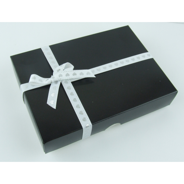 12 Swiss Chocolate Truffle Gift Box.  Heart Ribbon Box
