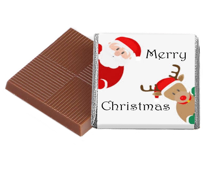 Christmas Santa & Rudolf Neapolitan Chocolates Winter or Christmas Table Favour